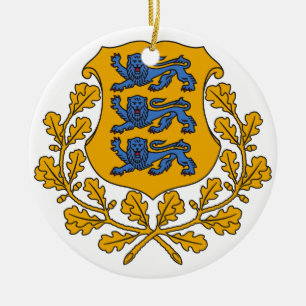 Estland Landeswappen Symbol Emblem Flagge Keramik Ornament