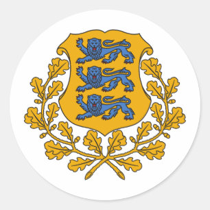 Estland Landeswappen Symbol Emblem Flagge Runder Aufkleber