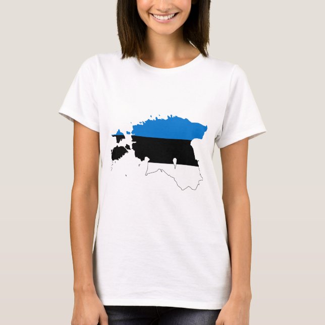 ESTLAND - MAP/FLAG/FARBEN/EMBLEM T-Shirt (Vorderseite)