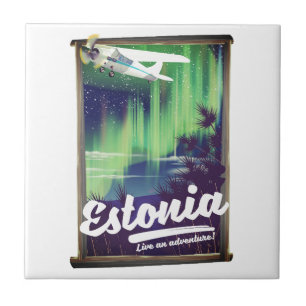 Estland Northern Lights Abenteuerposter. Fliese