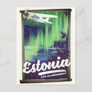 Estland Northern Lights Abenteuerposter. Postkarte
