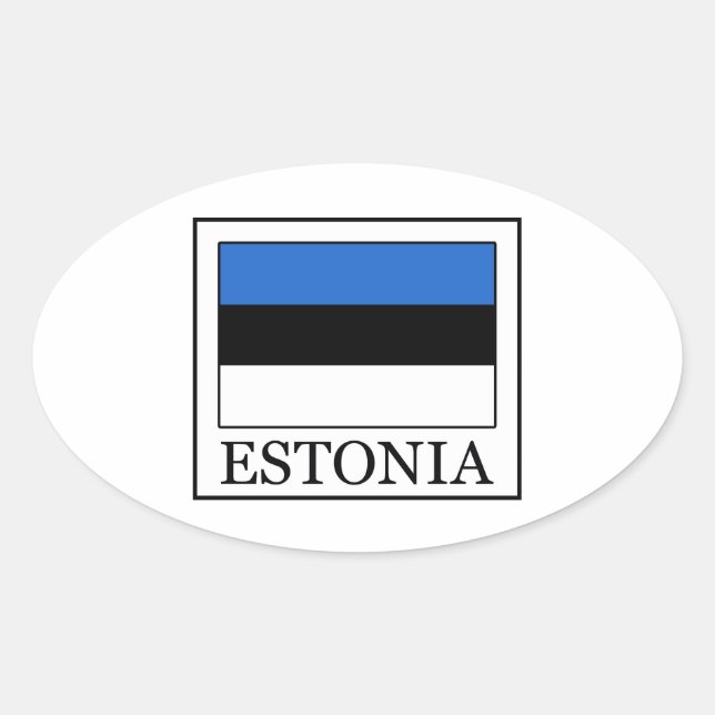 Estland Ovaler Aufkleber (Vorderseite)