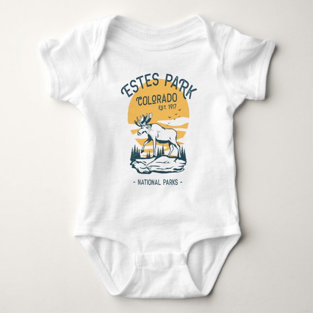 Estland Park Colorado Nationalpark Moose Sunset Baby Strampler (Vorderseite)