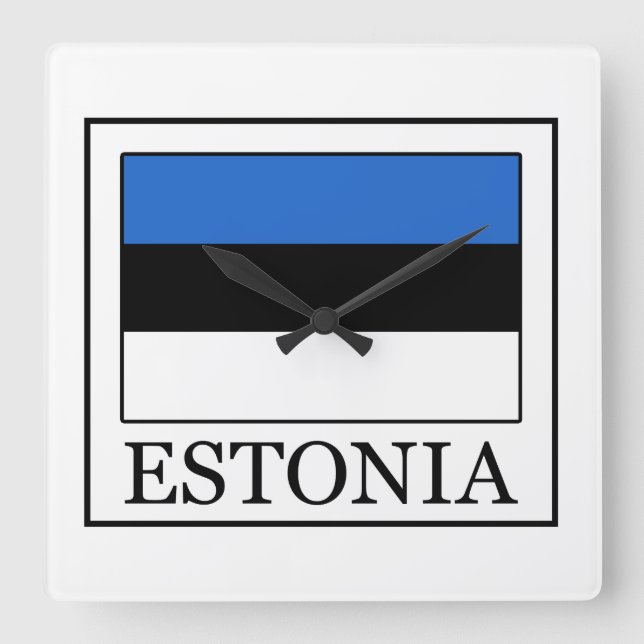 Estland Quadratische Wanduhr (Vorderseite)