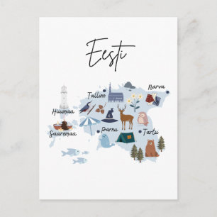 Estland-Reisekarte Postkarte