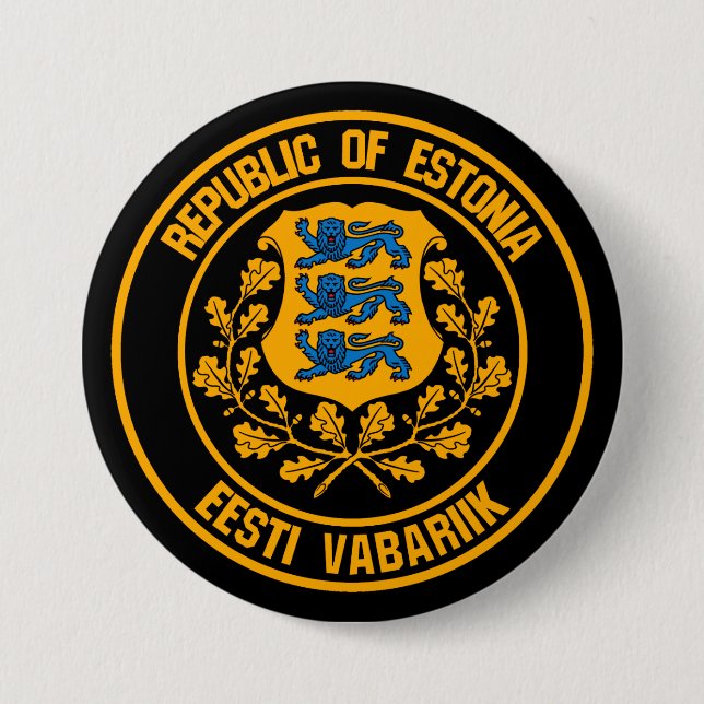 Estland-RundEmblem Button (Vorderseite)