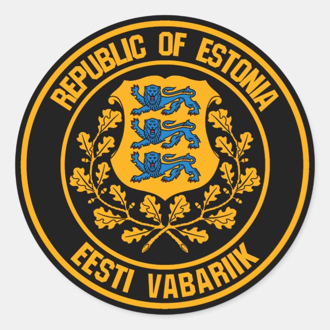 Estland-RundEmblem Runder Aufkleber (Vorderseite)