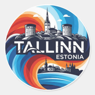 Estland Tallinn Travel Runder Aufkleber