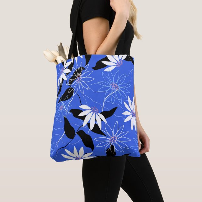 Estland tote Tasche. Estnische Farben Blumendruck Tasche (Von Nahem)