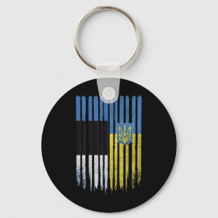 Estland Ukraine Estnisch Ukrainisch Flagge Schlüsselanhänger