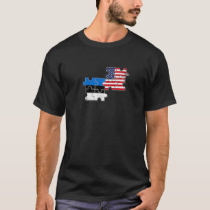 Estland USA Estnische Amerikanische Flagge T-Shirt