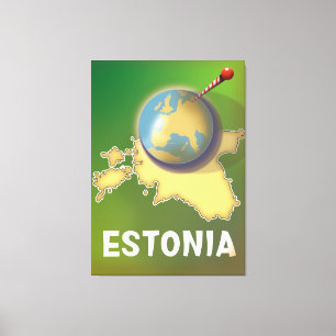 Estland Vintage Reiseplakatkarte Leinwanddruck