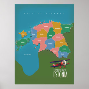 Estland Vintage Reiseplakatkarte Poster