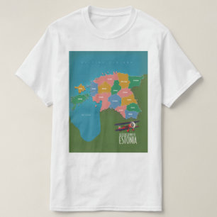 Estland Vintage Reiseplakatkarte T - Shirt