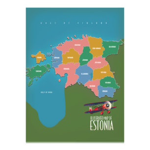 Estland Vintage Reiseposter Karte Fotodruck