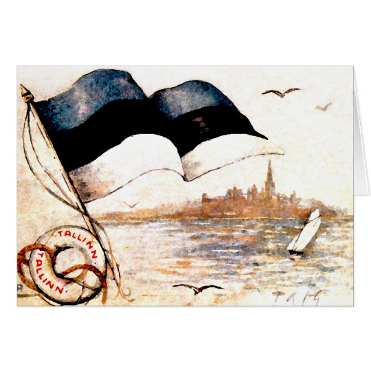 Estlands 1. nationale Postkarte - freier Raum