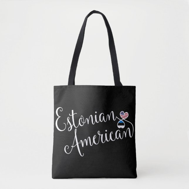 Estnisch American Entwined Hearts Grocertasche Tasche (Vorderseite)