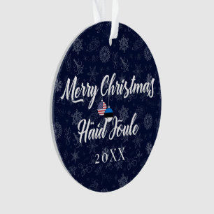 Estnisch-amerikanisch mit individuellem Jahr zweis Ornament