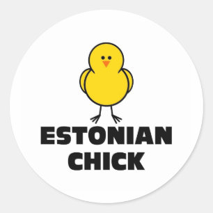 Estnisch Chick Runder Aufkleber