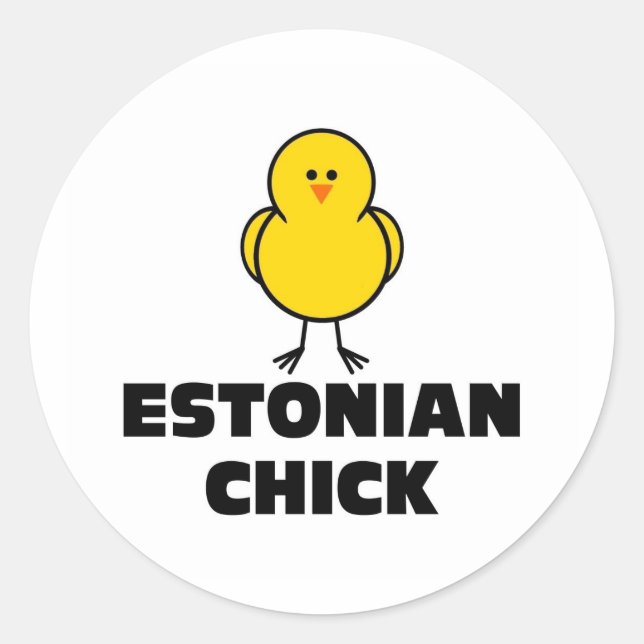 Estnisch Chick Runder Aufkleber (Vorderseite)