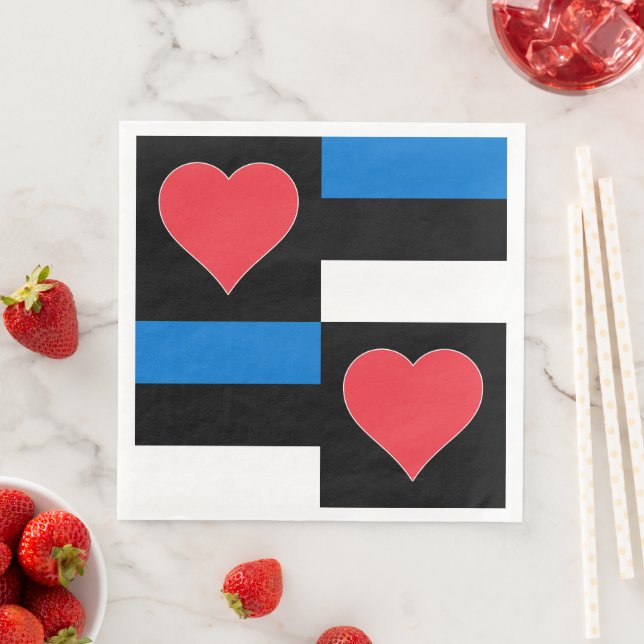 Estnisch Flag Heart Fun Patriotic Estland Party Serviette (Beispiel)
