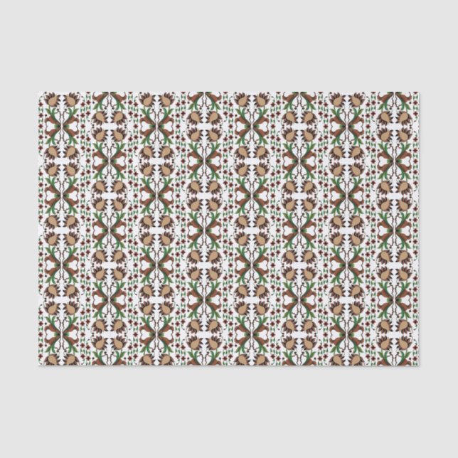 Estnisch Vintage Volkskunst Blumendesign Seidenpapier (Vorderseite)