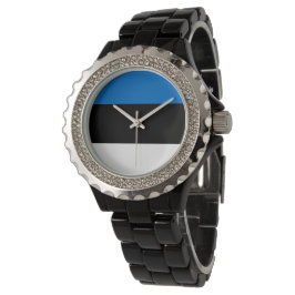 Estnische Flagge Armbanduhr