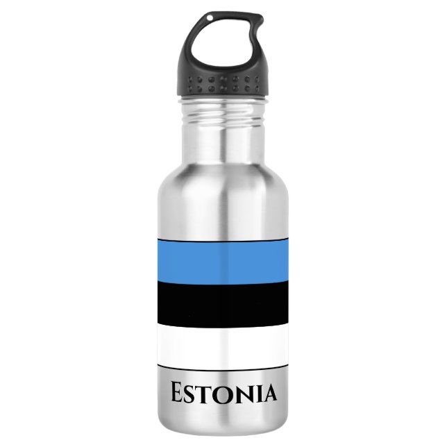Estnische Flagge Edelstahlflasche (Vorderseite)
