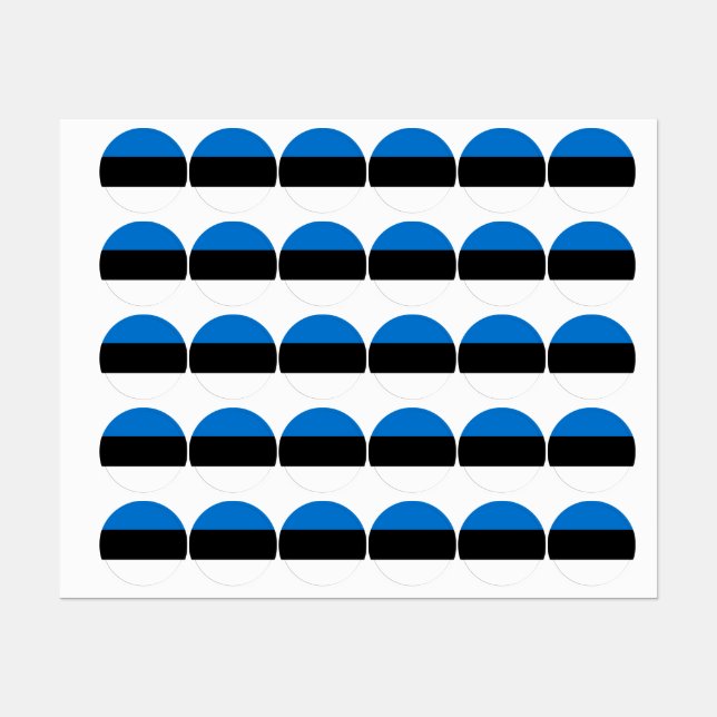 Estnische Flagge Etiketten (Blatt)