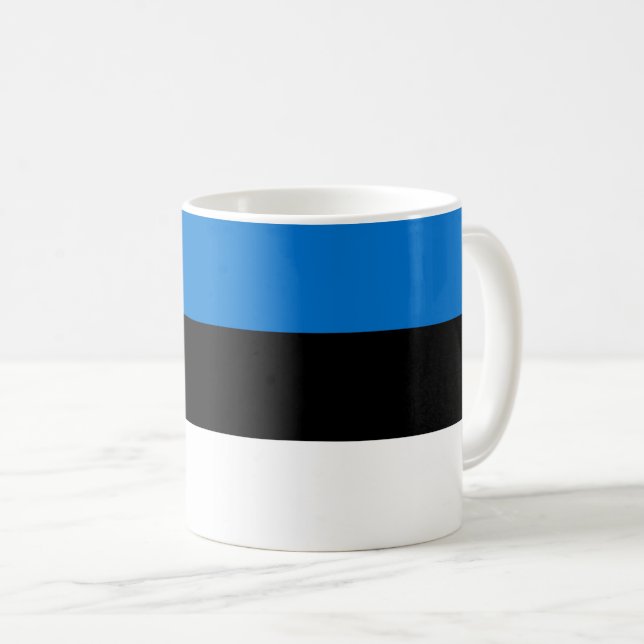 Estnische Flagge Kaffeetasse (VorderseiteRechts)