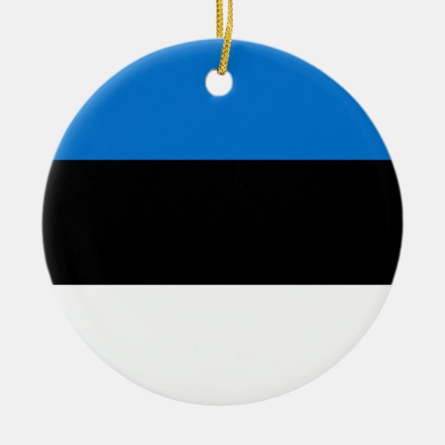 Estnische Flagge Keramik Ornament (Vorne)