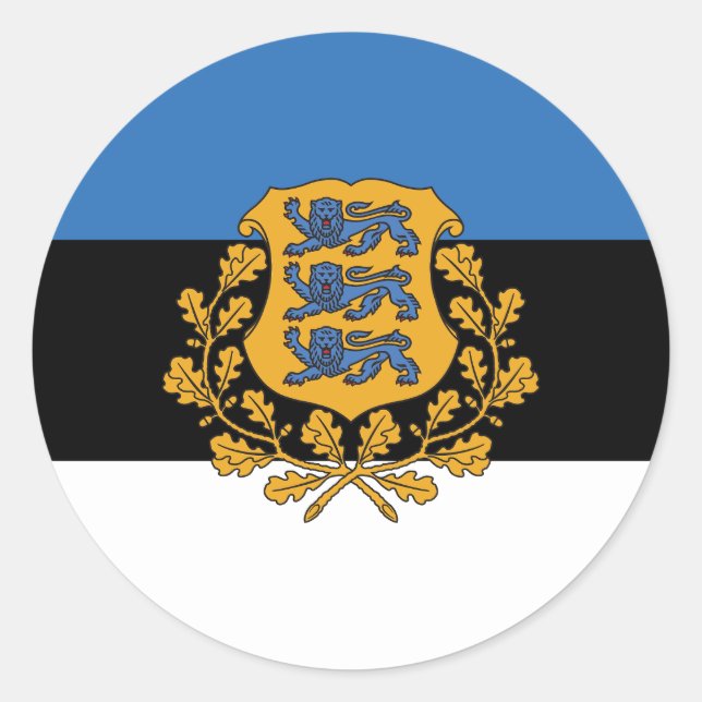 Estnische Flagge Klassischer Rundkleber Runder Aufkleber (Vorderseite)