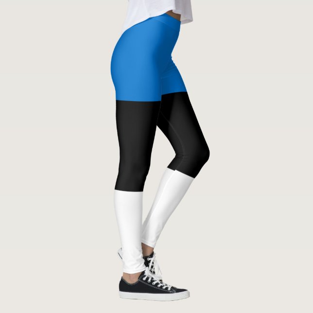 Estnische Flagge Leggings (Rechts)