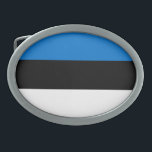 Estnische Flagge Ovale Gürtelschnalle<br><div class="desc">Patriotische Flagge Estlands.</div>