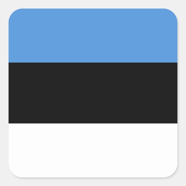 Estnische Flagge Quadratischer Aufkleber (Vorderseite)