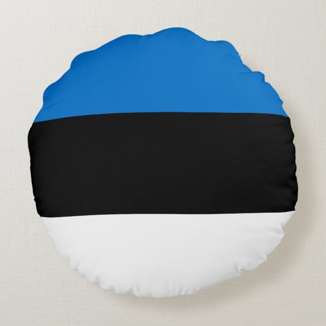 Estnische Flagge Rundes Kissen (Rückseite)