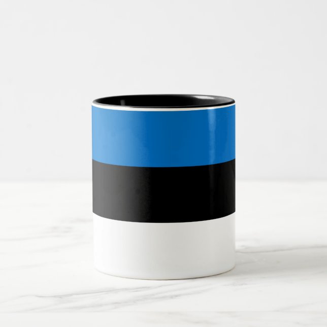 Estnische Flagge Zweifarbige Tasse (Mittel)
