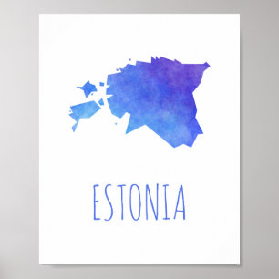 Estnische Karte Poster