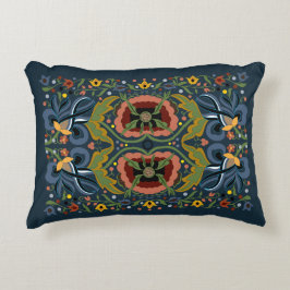 Estnische Volkskunst-Multicolor-Blumenmuster Dekokissen