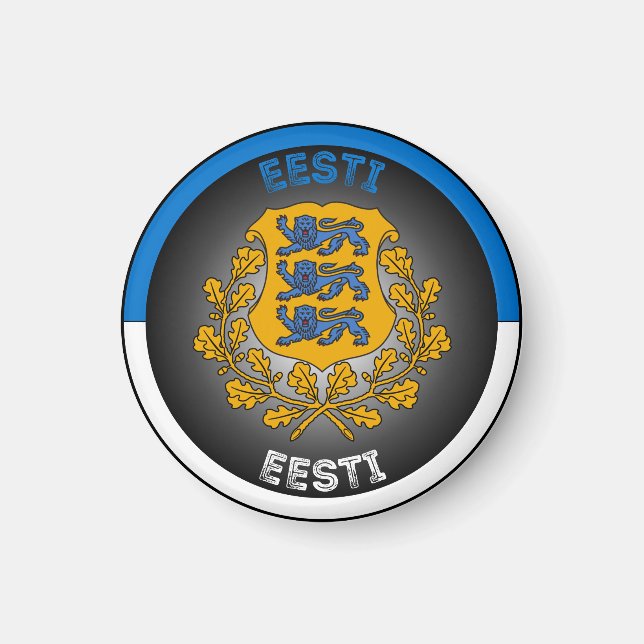 Estnische Wappen-Form Magnet (Vorne)