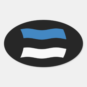 Estnischer Flaggenaufkleber Ovaler Aufkleber