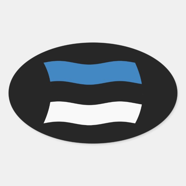 Estnischer Flaggenaufkleber Ovaler Aufkleber (Vorderseite)