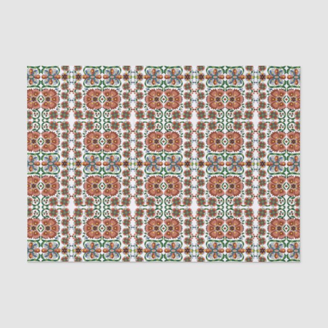 Estnisches antikes Volkskunstdesign mit Blume Seidenpapier (Vorderseite)