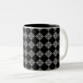 Estnisches Schwarz-Weiß-Knetmuster Zweifarbige Tasse