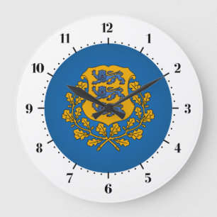 Estnisches Wappen Große Wanduhr