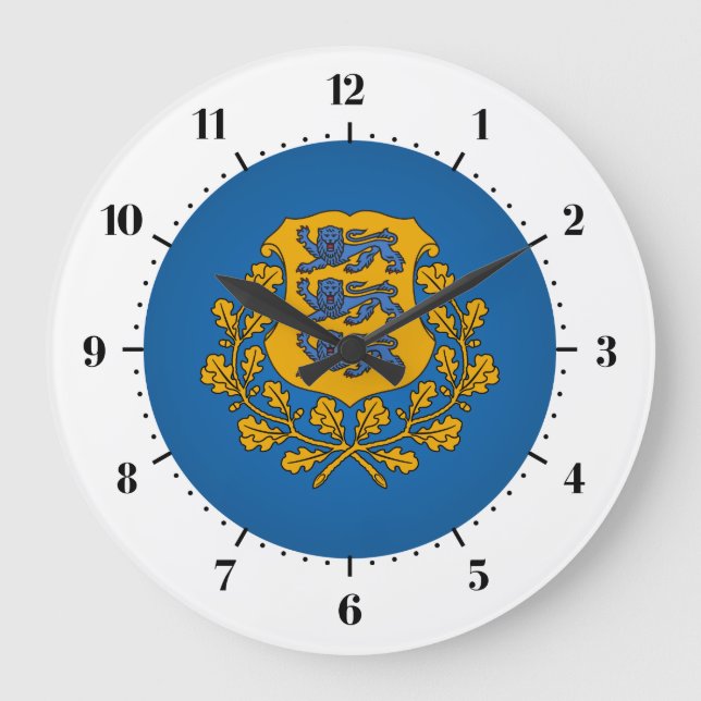 Estnisches Wappen Große Wanduhr (Vorderseite)