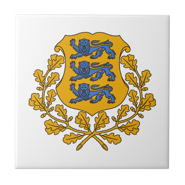 Estonia country coat arms symbol emblem flag fliese (Vorderseite)
