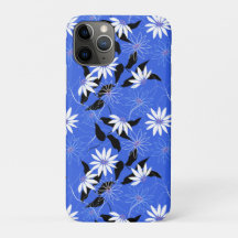 Estonie coque iphone. Couleurs florale bleue