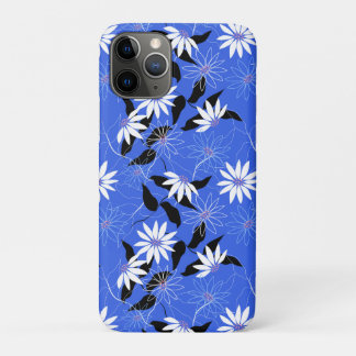 Estonie coque iphone. Couleurs florale bleue