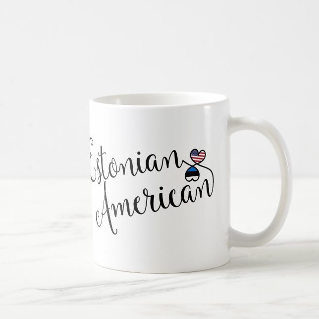 Estonien Américain Coeurs Enmêlés Mug (Droite)